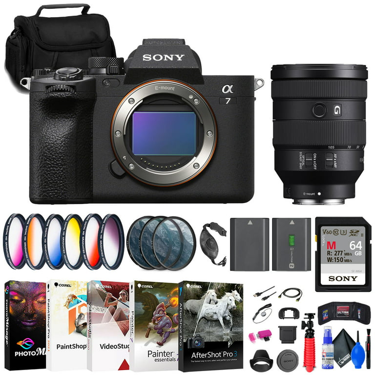 Sony a7 IV Mirrorless Camera + Sony FE 24-105mm Lens + 64GB Card + More 