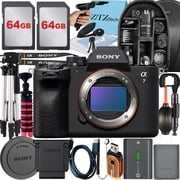 Sony a7 IV Mirrorless Camera + Tripod + 2 Pack 64GB Memory Card + Backpack + ZeeTech Accessory Bundle International Version