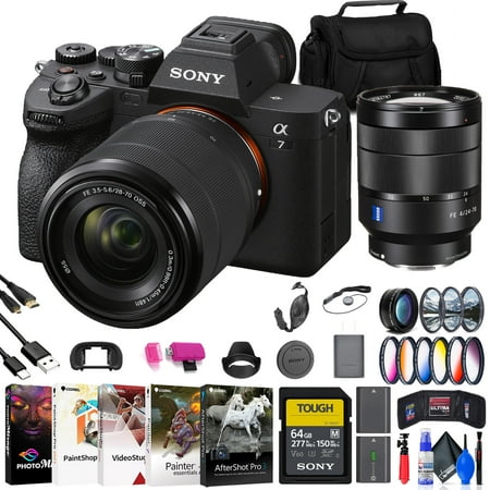 Sony a7 IV Mirrorless Camera with 28-70mm Lens + Sony FE 24-70mm Lens + More