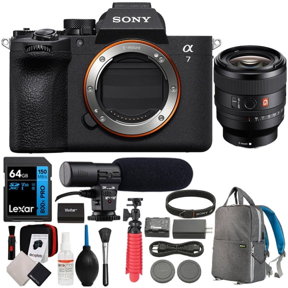 Sony a7 V Full-frame Mirrorless Interchangeable Lens Camera - Body Only Bundle with Sony FE 50mm f/1.4 GM Lens Full-Frame G Master Lens (E-Mount) + 64GB Card + Camera Bag + Accessories
