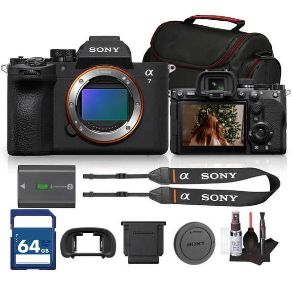 Sony a7 V Mirrorless Camera | Next-Generation Full-Frame E-Mount Camera with Advanced AF, High-Speed Performance & 4K Video | For Photography, Video & Hybrid Creators (ILCE-7M5/B) + 64GB Card + Bag