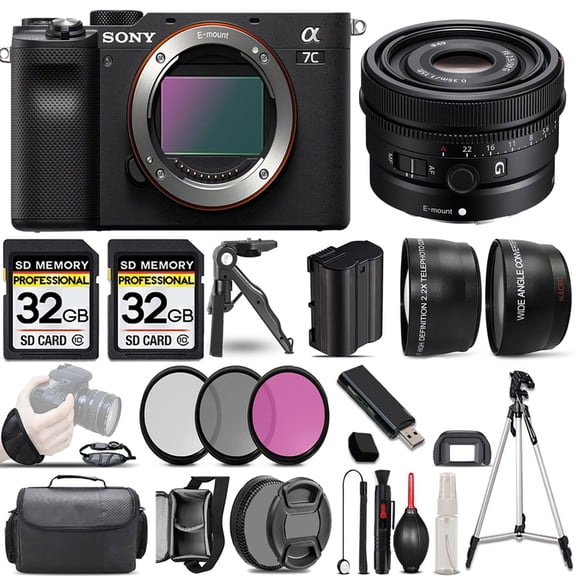 Sony a7C Camera (Black) Camera +50mm Lens +3 PC Filter +64GB (International Version)
