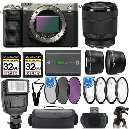 Sony a7C Camera (Silver) +28-70mm f/3.5-5.6 OSS Lens +Flash- Kit (International Version)