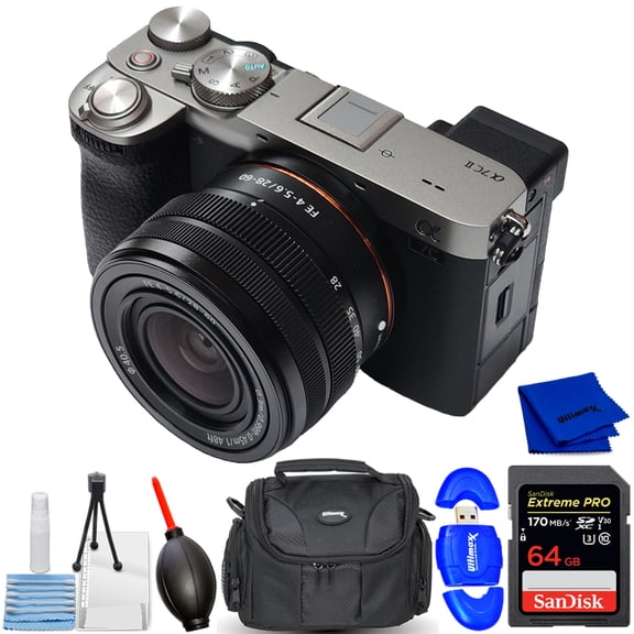 Sony a7C II Mirrorless Camera with 28-60mm Lens (Silver) - ILCE-7CM2L/S (International M odel)