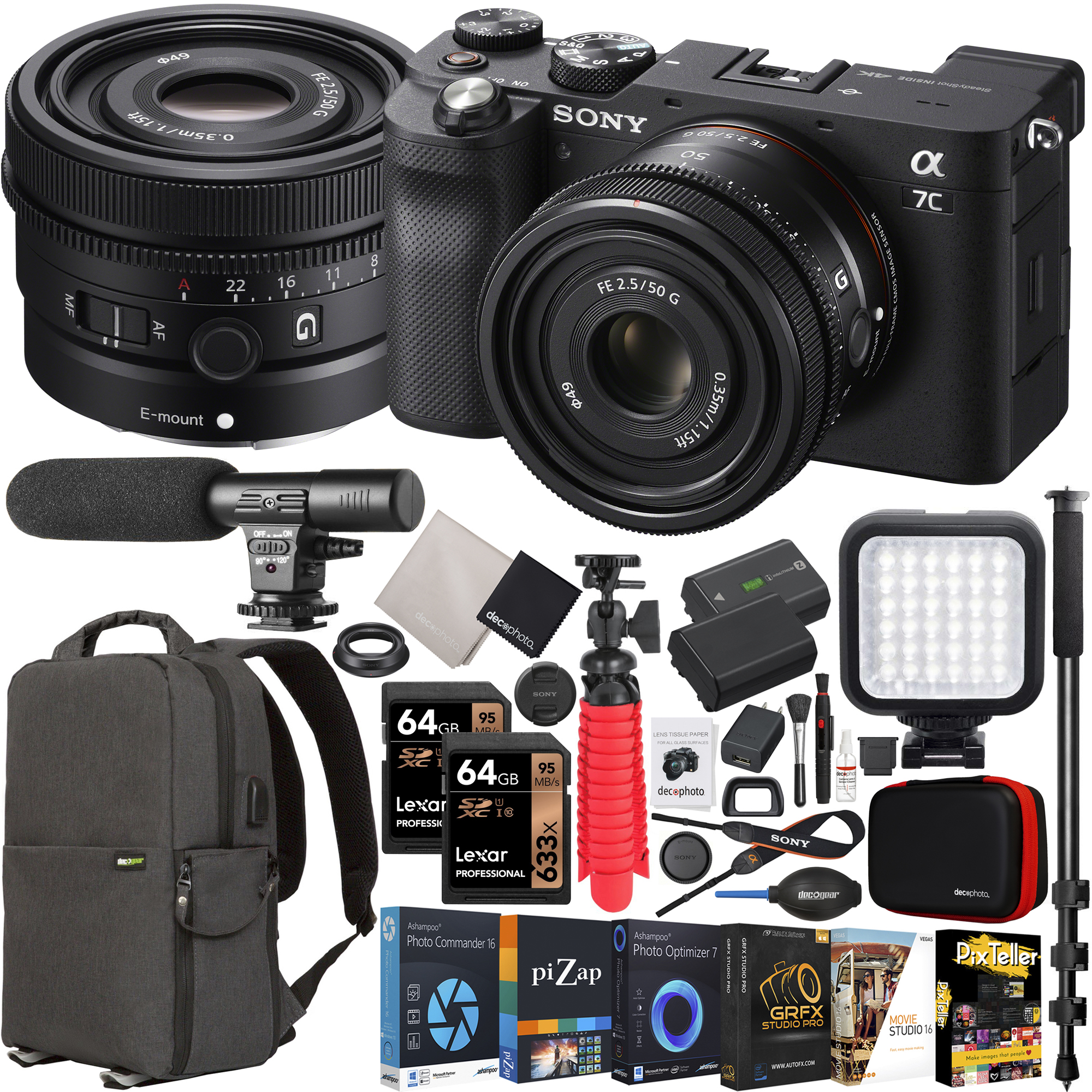 Sony a7C Mirrorless Full Frame Camera Body with Sony FE 50mm F2.5 G ...