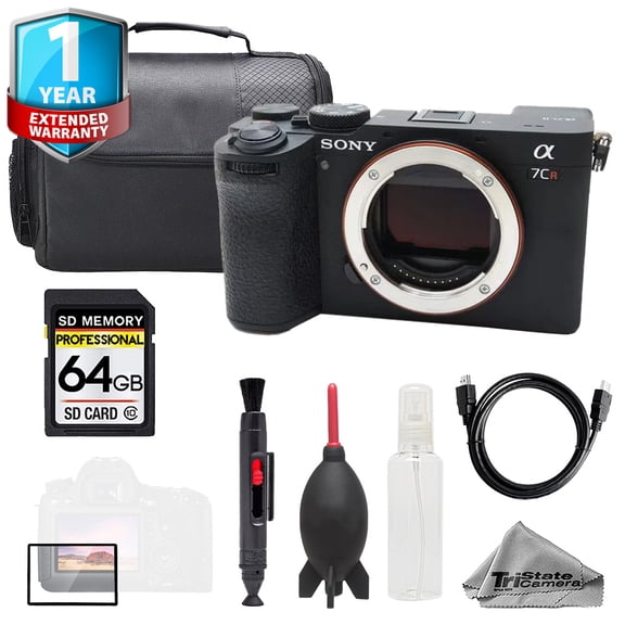 Sony a7CR Mirrorless Camera (Black) + 64GB + Bag+ 1 Yr Warranty- Basic Kit (International Version)