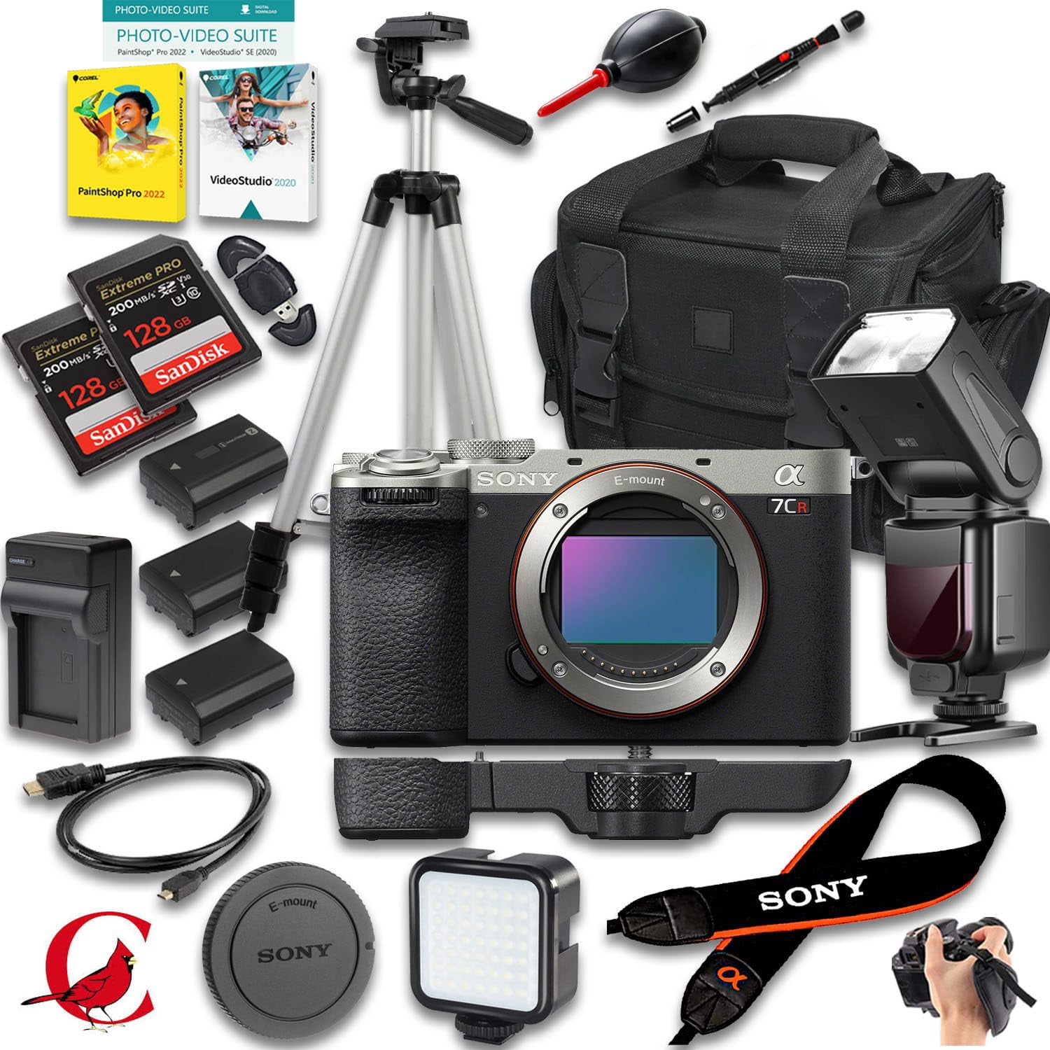 Sony a7CR Mirrorless Camera (Silver) + 256 GB Memory Card + 2pc Extra ...