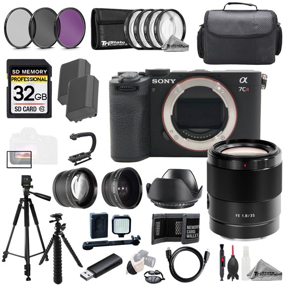 Sony a7CR + Sony FE 35mm f/1.8 Lens +32GB+Ext Bat+9 PC Filtr-MEGA Kit (International Version)