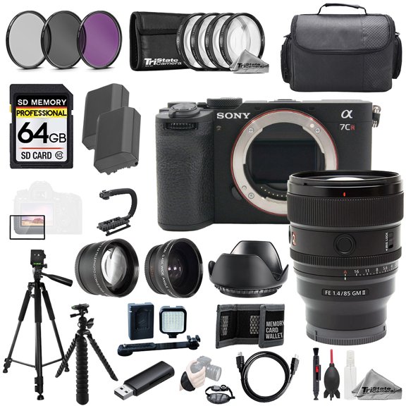 Sony a7CR + Sony FE 85mm f/1.4 GM II Lens+64GB+Ext Bat+9 PC Filter-MEGA Kit (International Version)