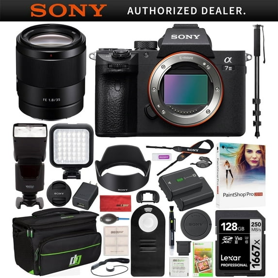 Sony a7III Mirrorless 4K Camera ILCE-7M3 Body with FE 35mm F1.8 Full Frame , Flash | Official Sony USA Dealer