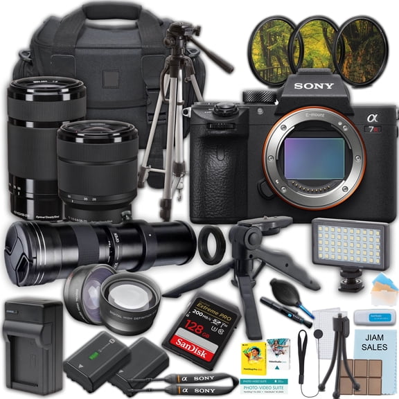 Sony a7R III Mirrorless Camera w/ 28-70mm, 55-210mm & 420-800mm Lenses + 128GB Memory (International Version, No Manufacturer Warranty)