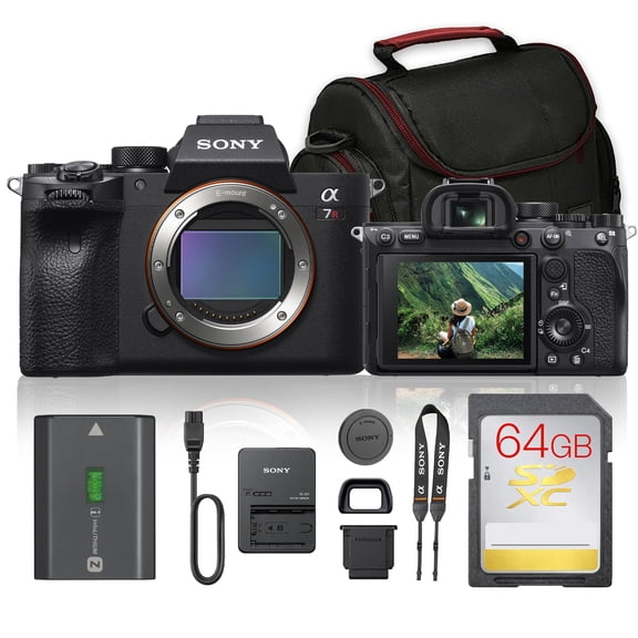 Sony a7R IVA Mirrorless Camera Bundle | 61MP Full-Frame Sensor, 10fps Burst, 5-Axis IBIS & 4K Video | Ideal for Studio & High-Resolution Photography (ILCE7RM4A/B) + 64GB Card + Camera Bag