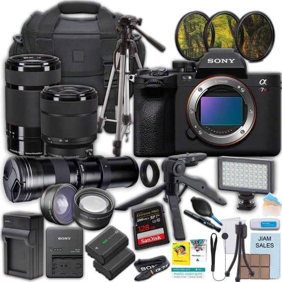 Sony a7R V Mirrorless Camera w/ 28-70mm, 55-210mm & 420-800mm Lenses + 128GB Memory (International Version, No Manufacturer Warranty)