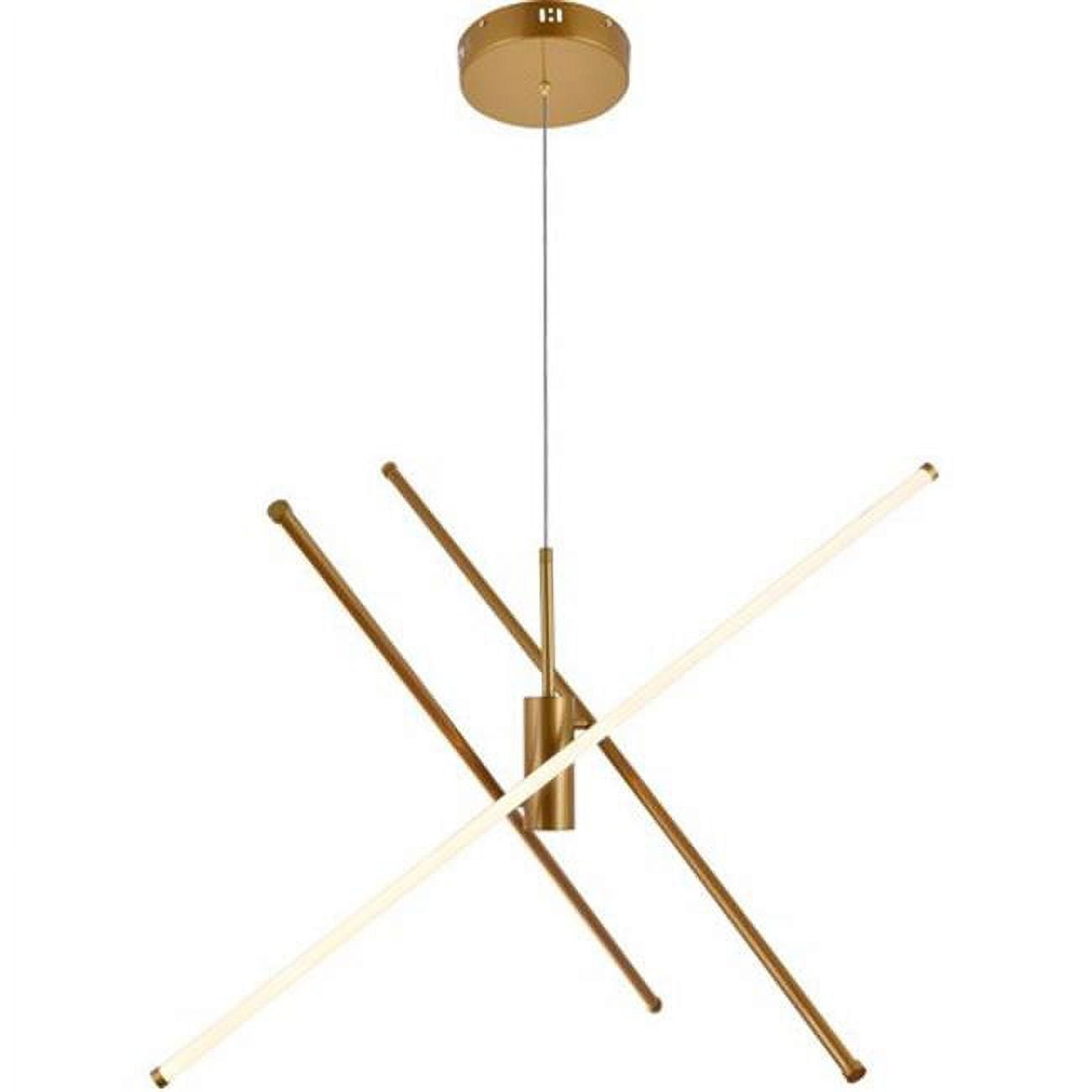 Sonya Polished Gold Aluminum 3-Light LED Pendant