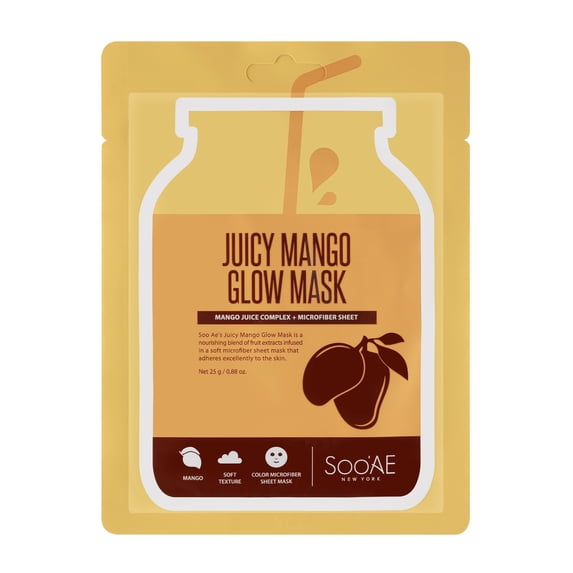 Soo'AE Juicy Mango Glow Mask, 0.88 oz