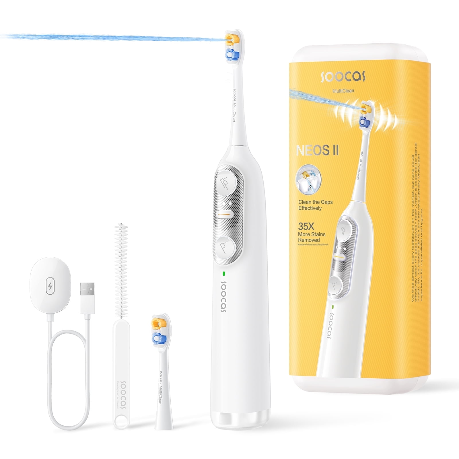 Soocas NEOS II - Electric Toothbrush with Water Flosser, Cordless
