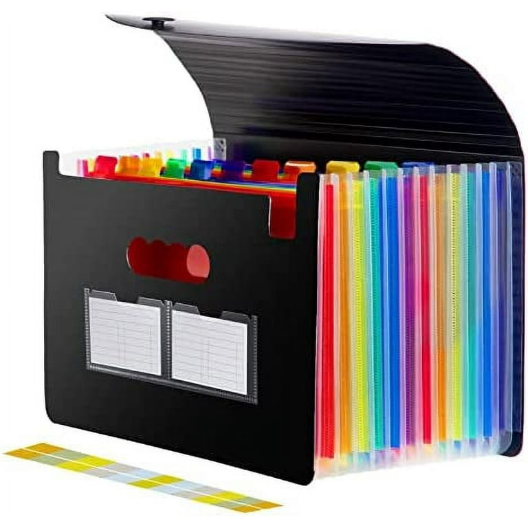 11x17 Accordian File Organizer 13 Pocket 11x17 Portfolio Folder for Artwork with Handle Document Organizer with Zipper Closure and Sticky Labels