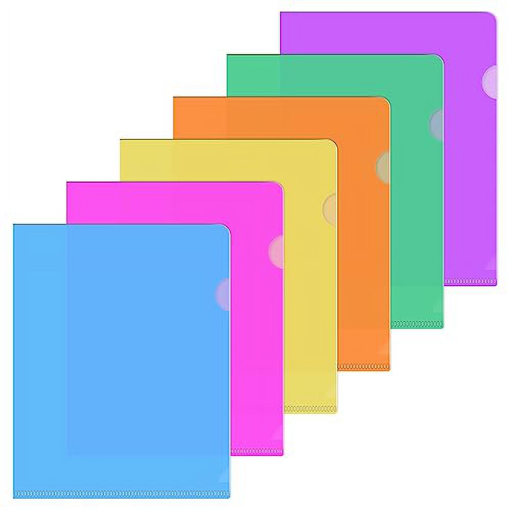 Sooez 6 Pack Clear Document Folder Project Pockets, Clear Plastic