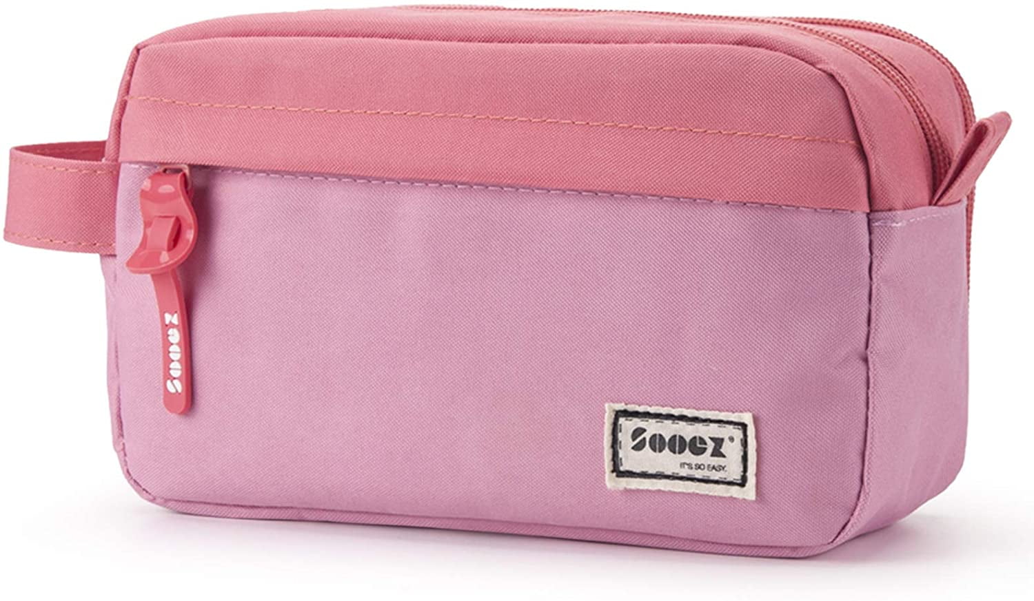Sooez Large Pencil Case, Big Capacity Pencil Pouch Pen Bag with 3  Compartment, Portable Canvas Stationery Organizer with Zipper, Cute  Aesthetic School