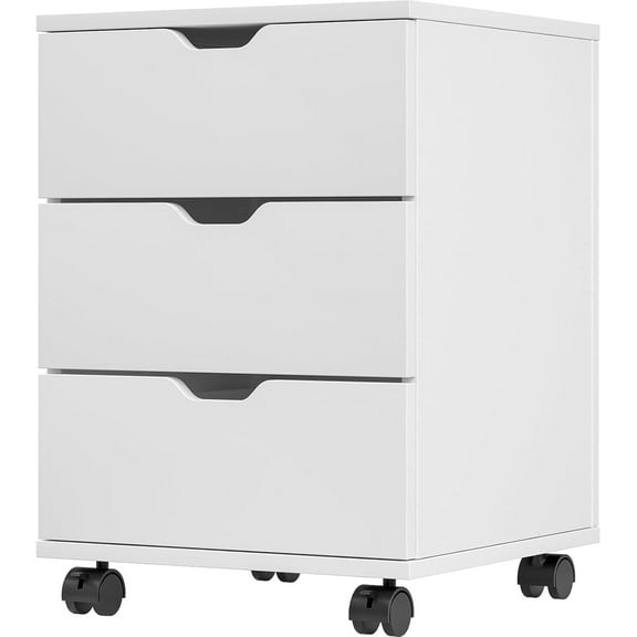 Soohow Mobile Wood 3 Drawer File Cabinet with Wheels for Home Office