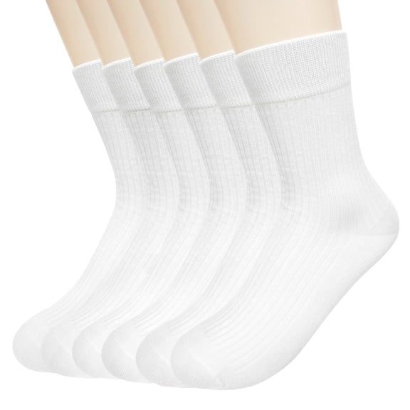 Sookeceks 6 Pair Women Cotton Crew Socks, Casual Dress Socks for Trouser, Breathable Soft running Calf Socks for Girls Ladies Clothes