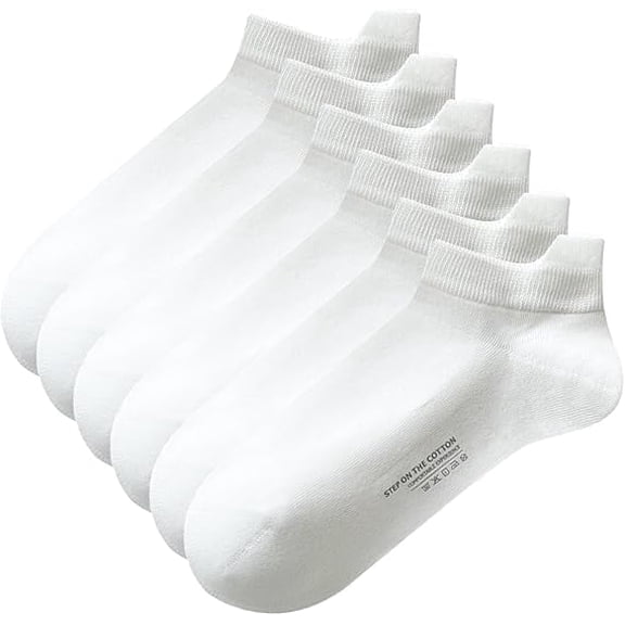 Sookeceks 6 Pairs Ankle Socks for Women Breathable Cotton Socks Anti Slip Low Cut Soft Casual Socks With Heel Tab Size 5-9