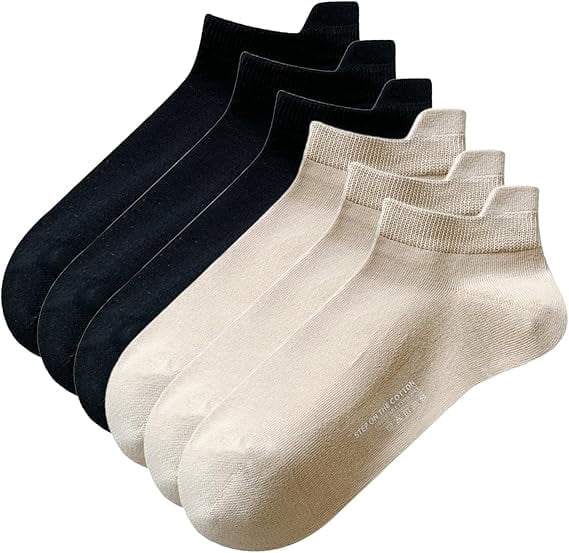Sookeceks 6 Pairs Ankle Socks for Women Breathable Cotton Socks Anti Slip Low Cut Soft Casual Socks With Heel Tab Size 5-9