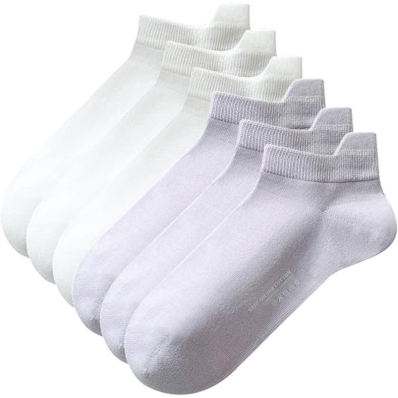 Sookeceks 6 Pairs Ankle Socks for Women Breathable Cotton Socks Anti Slip Low Cut Soft Casual Socks With Heel Tab Size 5-9