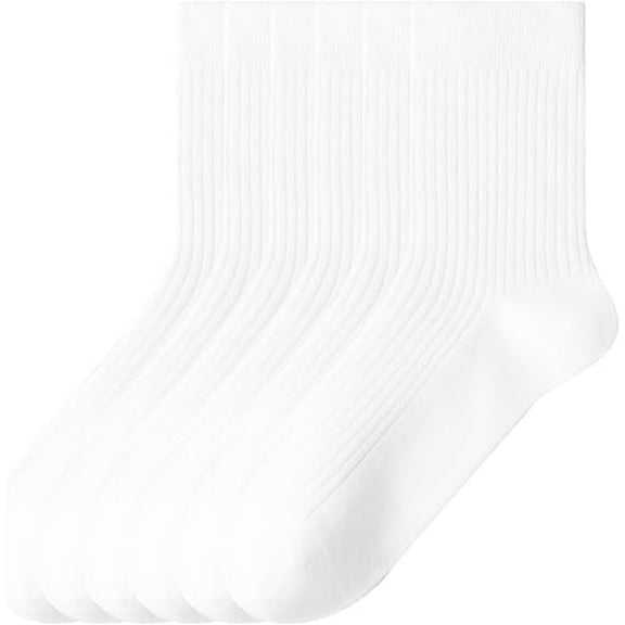 Sookeceks 6 Pairs Cotton Crew Socks for Men, Casual Dress Trouser Socks Mens Size 7-11