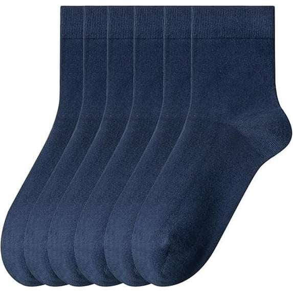 Sookeceks 6 Pairs Cotton Crew Socks for Men, Soft Autumn Winter Socks Trouser Socks Mens for Casual Dress Size 7-11