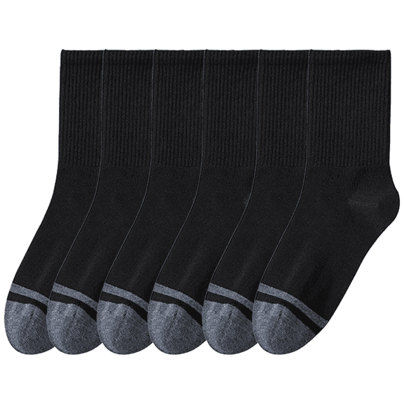 Sookeceks 6 Pairs Cotton Crew Socks for Men, Soft Breathable Business Contrasting Four Seasons Socks Size 7-11