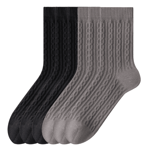 Sookeceks 6 Pairs Cotton Crew Socks for Mens, Soft Jacquard for Casual Thick Warm Socks Size 7-11