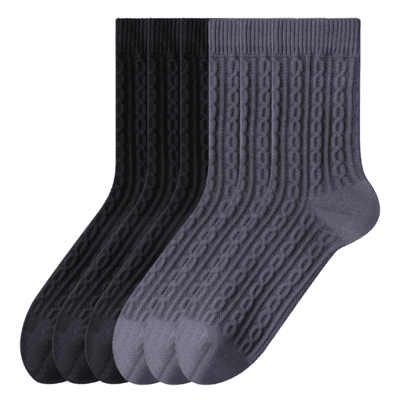 Sookeceks 6 Pairs Cotton Crew Socks for Mens, Soft Jacquard for Casual Thick Warm Socks Size 7-11