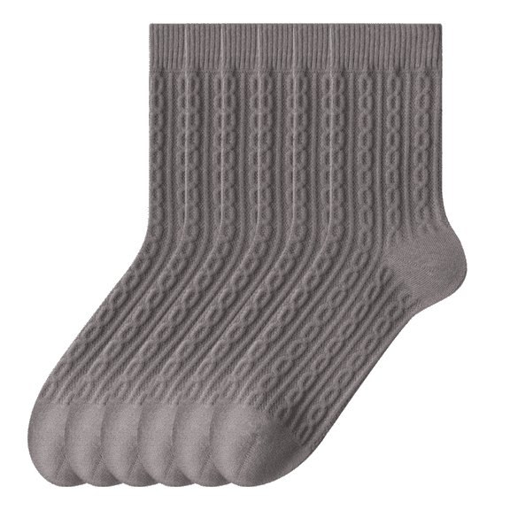 Sookeceks 6 Pairs Cotton Crew Socks for Mens, Soft Jacquard for Casual Thick Warm Socks Size 7-11