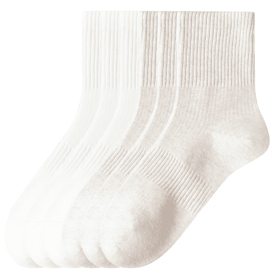 Sookeceks 6 Pairs Cotton Crew Socks for Women, Casual Breathable Soft Calf Socks for Girls and Ladies Socks Size 5-9