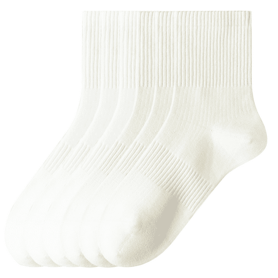 Sookeceks 6 Pairs Cotton Crew Socks for Women, Casual Breathable Soft Calf Socks for Girls and Ladies Socks Size 5-9