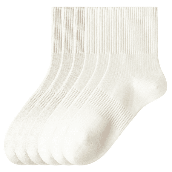 Sookeceks 6 Pairs Cotton Crew Socks for Women, Casual Breathable Soft Calf Socks for Girls and Ladies Socks Size 5-9