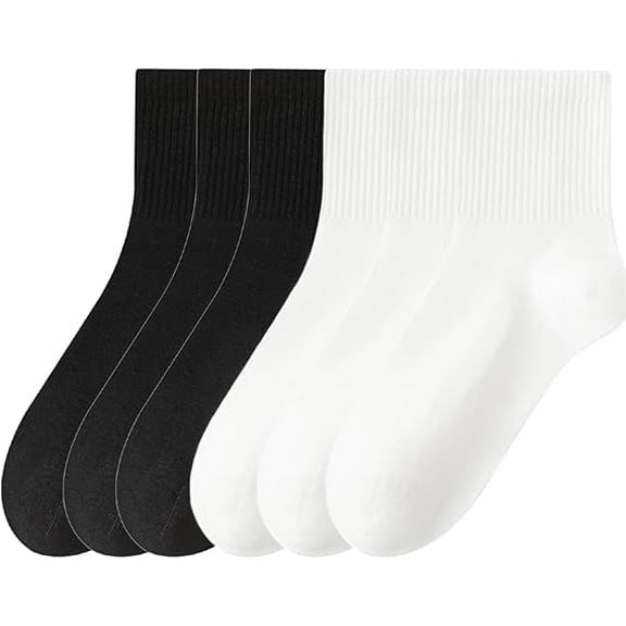 Sookeceks 6 Pairs Cotton Crew Socks for Women, Casual Dress Size for Trouser, Soft Autumn/Winter Socks Above Ankle Socks 5-9