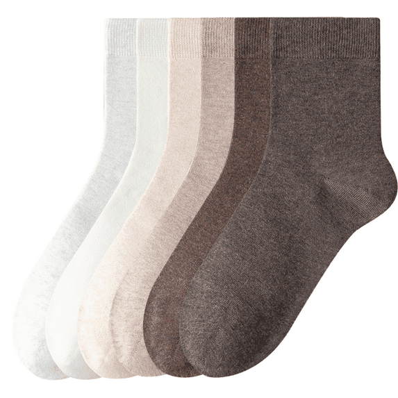 Sookeceks 6 Pairs Cotton Crew Socks for Women, Soft Autumn Winter Socks Trouser Socks Womens for Casual Dress Size 5-9
