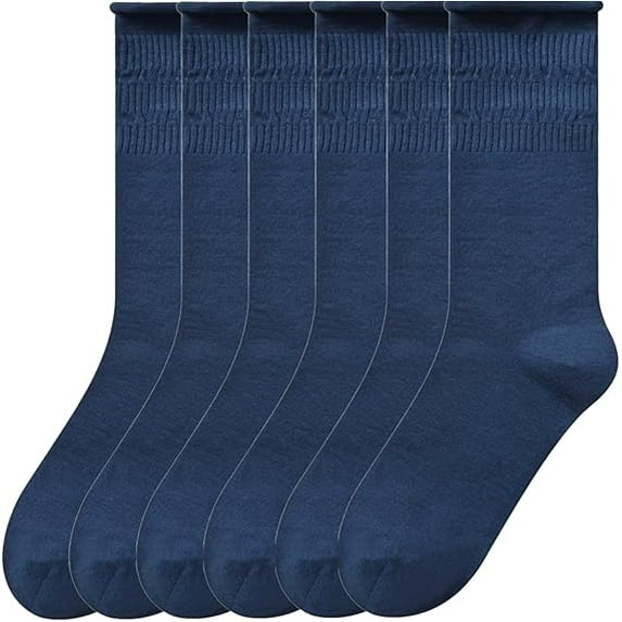 Sookeceks 6 Pairs Cotton Crew Socks for Women, Soft Fall/Winter Socks Above Ankle Socks for Casual Size 5-9