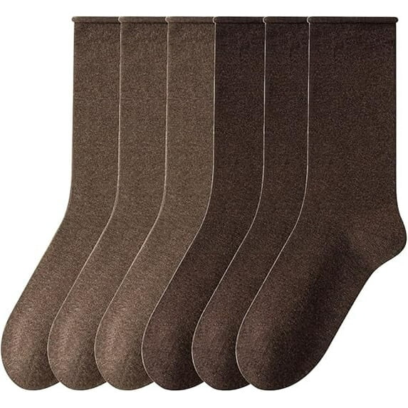 Sookeceks 6 Pairs Cotton Crew Socks for Women, Soft Fall/Winter Socks Above Ankle Socks for Casual Size 5-9