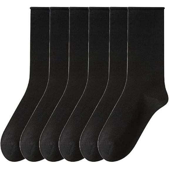 Sookeceks 6 Pairs Cotton Crew Socks for Women, Soft Fall/Winter Socks Above Ankle Socks for Casual Size 5-9
