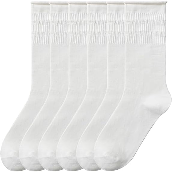 Sookeceks 6 Pairs Cotton Crew Socks for Women, Soft Fall/Winter Socks Above Ankle Socks for Casual Size 5-9