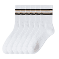 thumbnail image 1 of Sookeceks 6 Pairs Cotton Striped Crew Socks for Men, Casual Socks Plush Terry Soft Running Calf Socks Size 5-9, 1 of 7