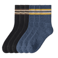 thumbnail image 1 of Sookeceks 6 Pairs Cotton Striped Crew Socks for Men, Casual Socks Plush Terry Soft Running Calf Socks Size 5-9, 1 of 7