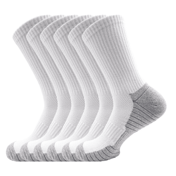 Sookeceks 6 Pairs Men’s Socks Crew Socks Breathable Thick Towel Bottom Cushion Sports Athletic Socks Size 7-10