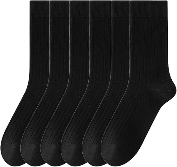 Sookeceks 6 Pairs Mens Stockings, Soft Heated Storage Autumn Winter Socks for Casual Business Size 7-11