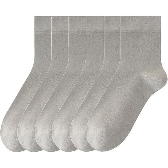 Sookeceks 6 Pairs Silk Crew Socks for Mens, Soft Autumn Winter Socks Casual Mens Trouser Socks Size 7-11