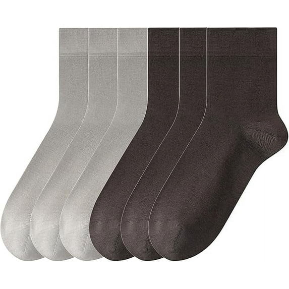 Sookeceks 6 Pairs Silk Crew Socks for Mens, Soft Autumn Winter Socks Casual Mens Trouser Socks Size 7-11