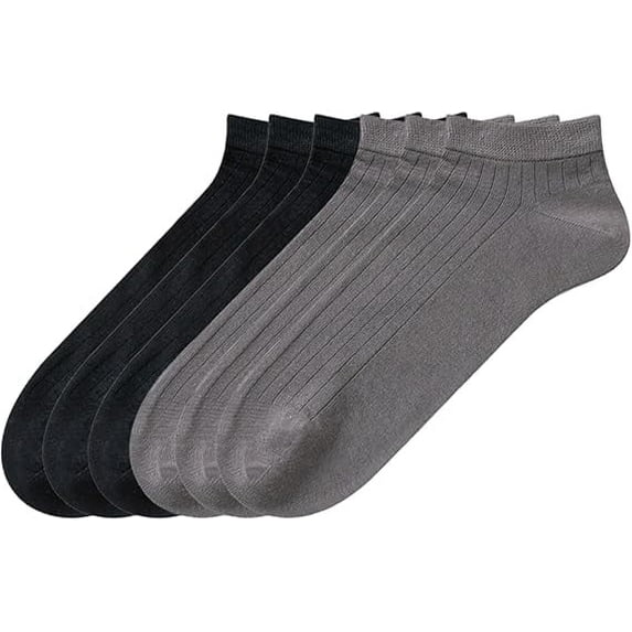 Sookeceks 6 Pairs Thin Ankle Socks for Men Breathable Cotton Socks Anti Slip Low Cut Soft Casual Socks Size 7-11